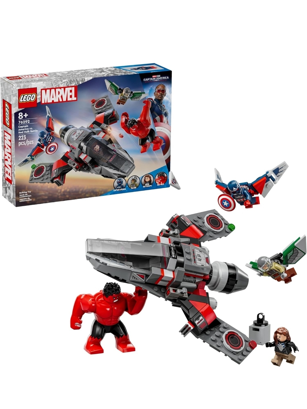 LEGO Marvel Red, Gray & Black Captain America Jet Rescue. Nib Sealed